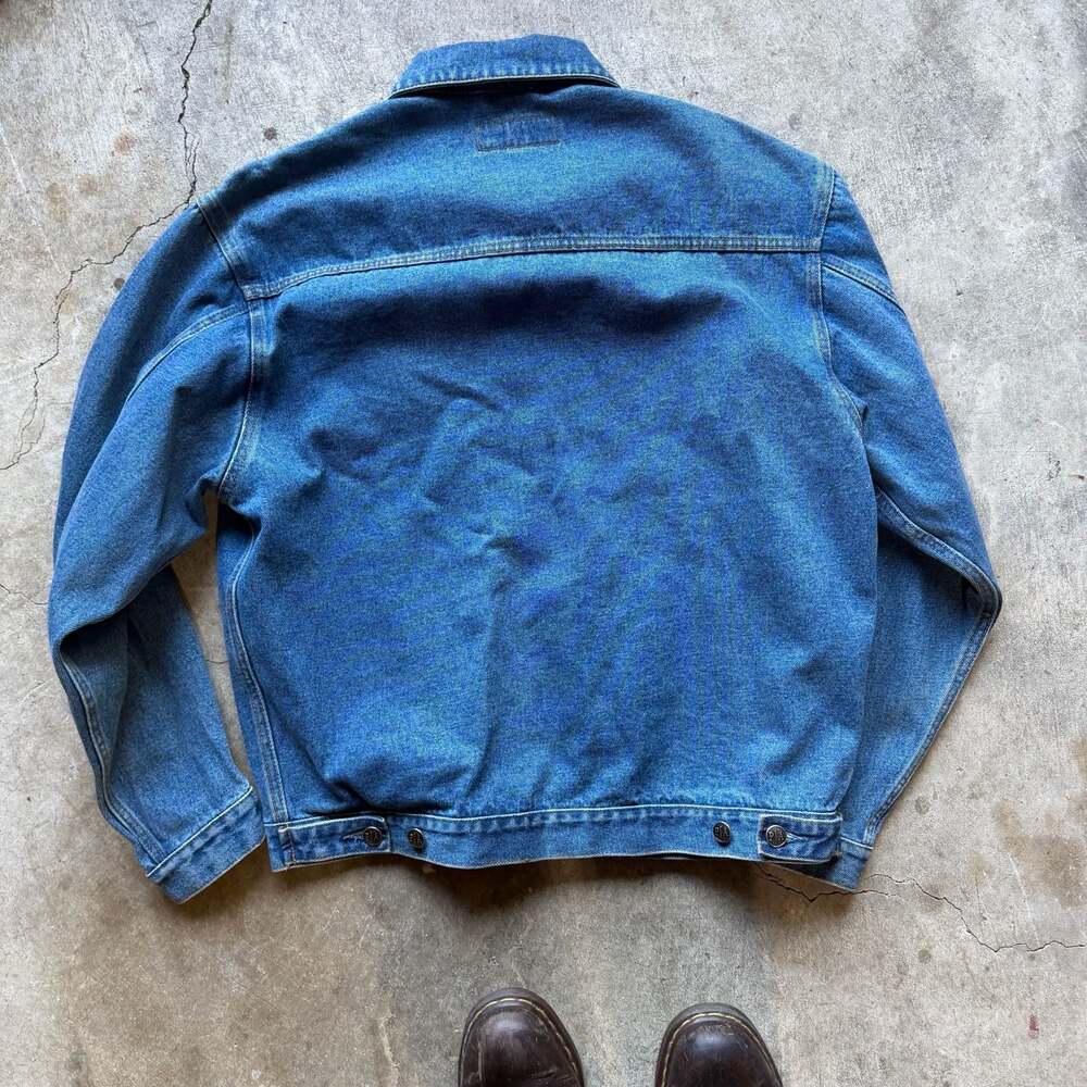 Port Authority Blue Denim Trucker Jacket with Waste Connections Inc. Logo, Size - Picture 6 of 7